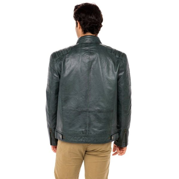 Mens Charcoal Leather Jacket