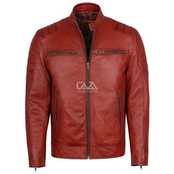 Men Cognac Leather Jacket
