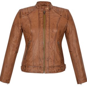Tan Ladies Leather Jacket