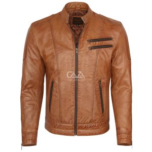 Kailash Tan Leather Jacket