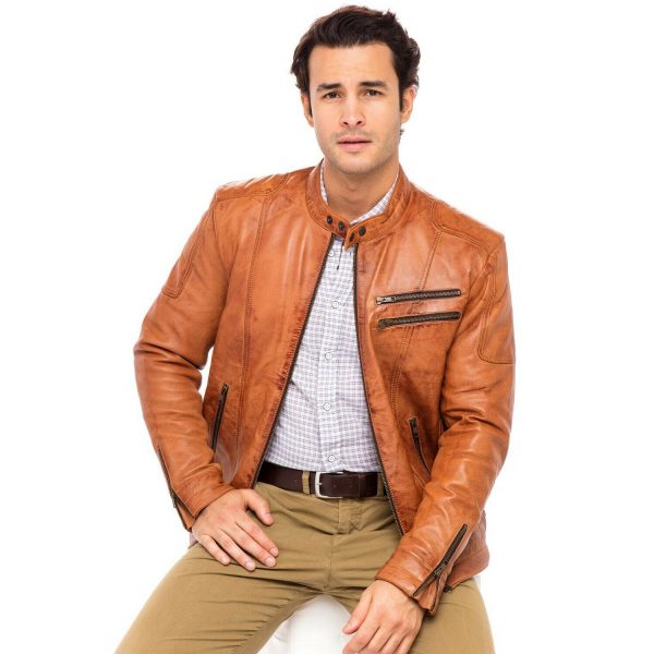 Kailash Tan Leather Jacket