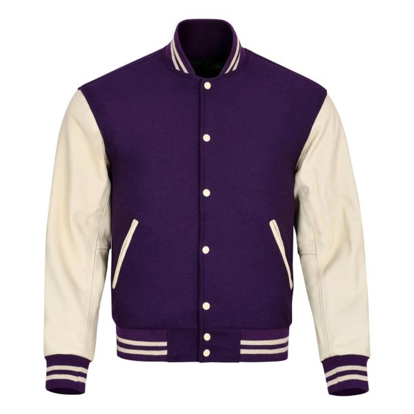 Varsity Jacket Purple and Cream