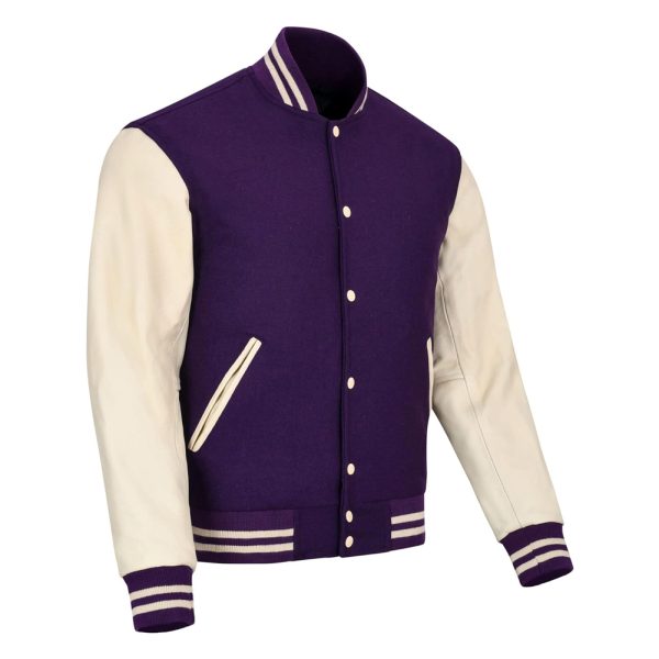Varsity Jacket Purple and Cream
